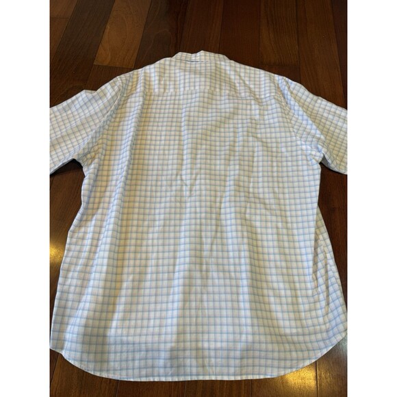 Johnston & Murphy Dress Shirt Mens XL White Multicolor Plaid Check Button Front - Picture 10 of 15